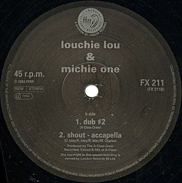 Louchie Lou & Michie One : Shout (12", Single)