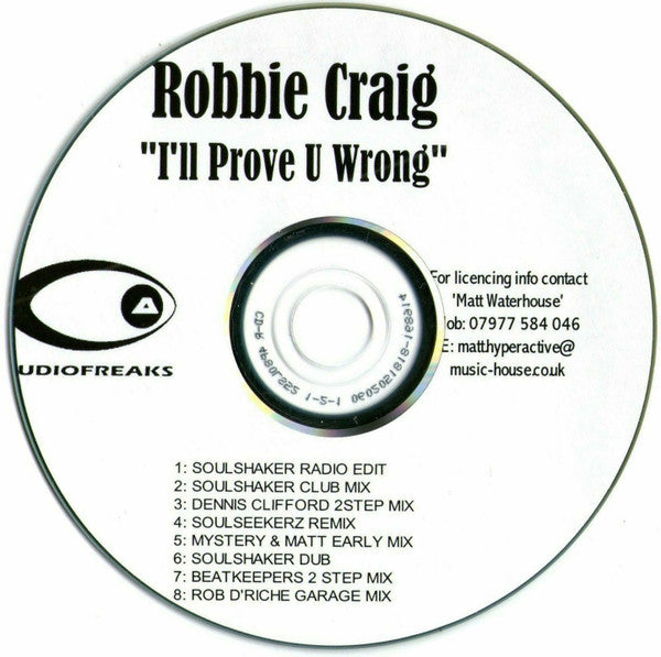 Robbie Craig : I'll Prove You Wrong (CDr, Promo)