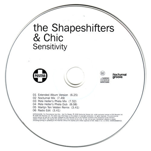 Shapeshifters & Chic : Sensitivity (CD, Single, Promo)