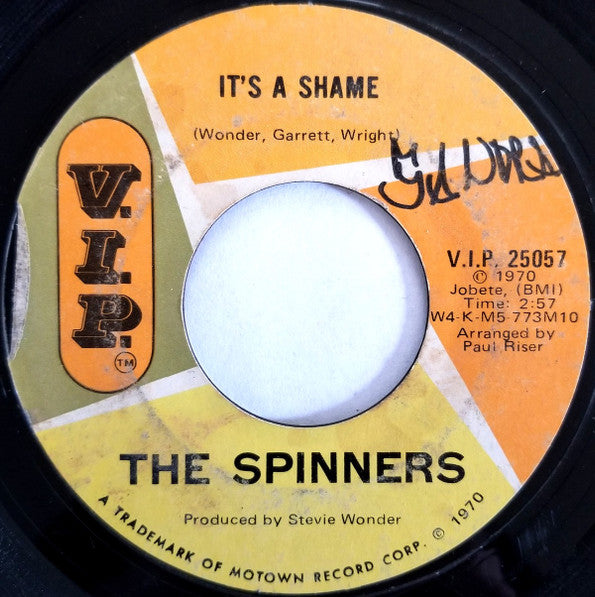 Spinners : It's A Shame  (7", Single, Styrene, Mon)