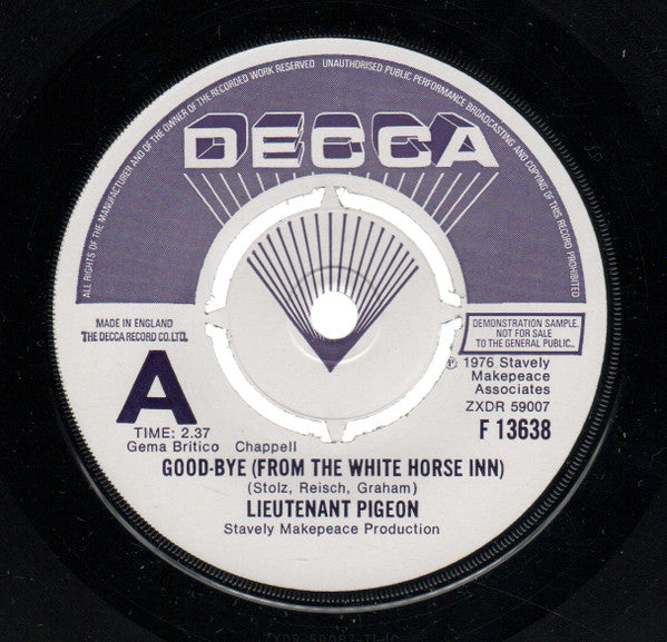 Lieutenant Pigeon : Good-Bye (From The White Horse Inn) (7", Promo)