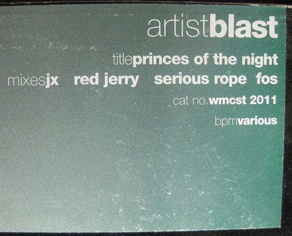 Blast Featuring V.D.C. : Princes Of The Night (12", Promo)