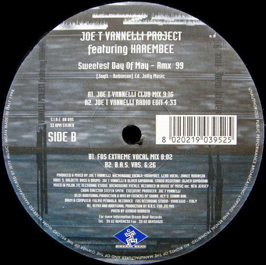 Joe T. Vannelli Project Featuring Harambee : Sweetest Day Of May - Rmx 99 (2x12")