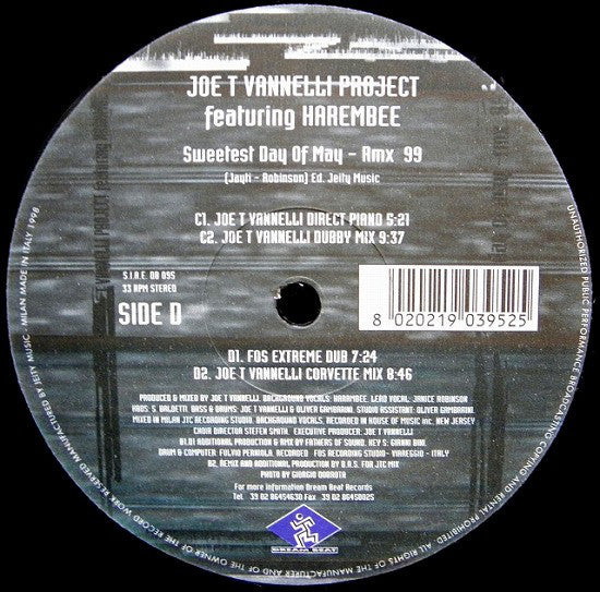 Joe T. Vannelli Project Featuring Harambee : Sweetest Day Of May - Rmx 99 (2x12")