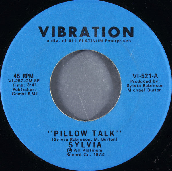 Sylvia Robinson : Pillow Talk (7", Mono, Spe)