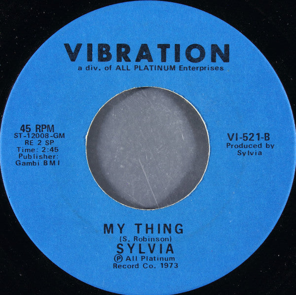 Sylvia Robinson : Pillow Talk (7", Mono, Spe)