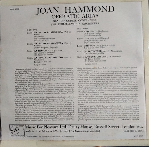 Joan Hammond : Operatic Arias (LP, Album, RE)
