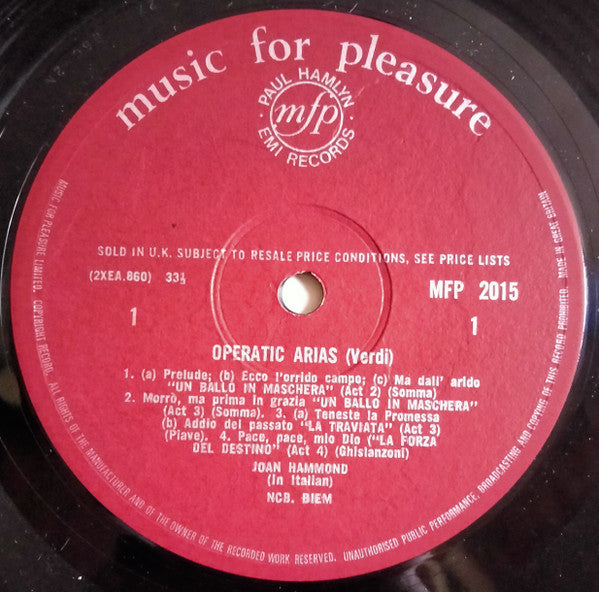 Joan Hammond : Operatic Arias (LP, Album, RE)