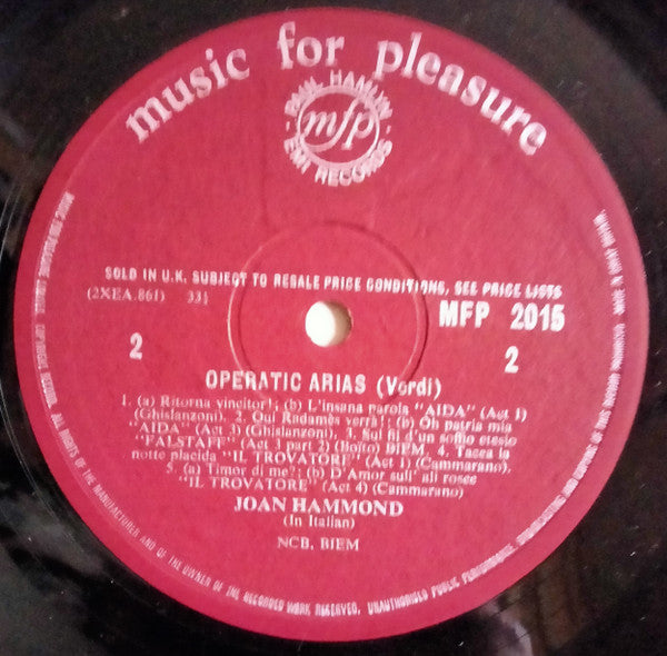 Joan Hammond : Operatic Arias (LP, Album, RE)