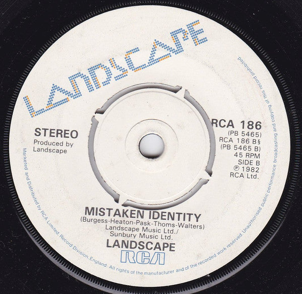 Landscape : It's Not My Real Name (7", Single)