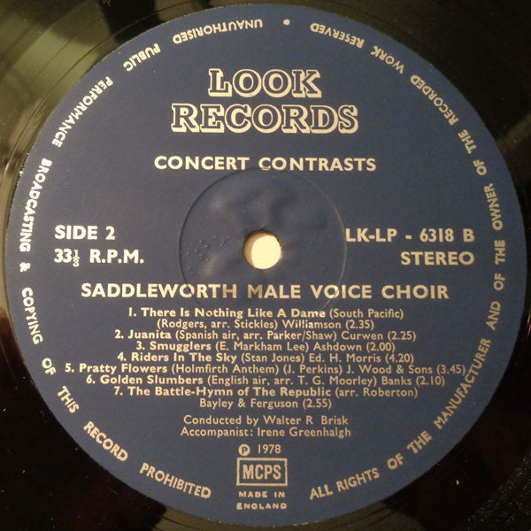 Saddleworth Male Voice Choir : Concert Contrasts (LP)