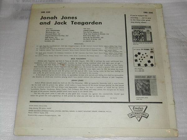 Jonah Jones / Jack Teagarden : Double Exposure (The Giants Of Dixieland) (LP, Mono)