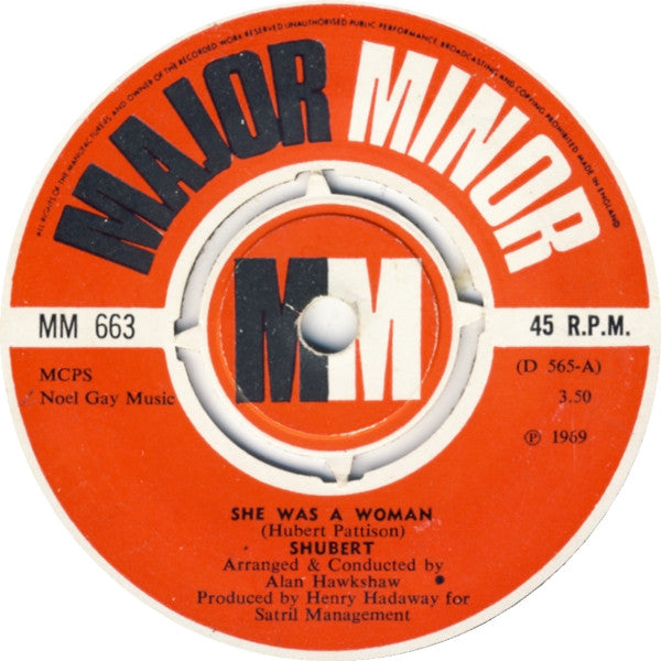 Shubert (2) : She Was A Woman (7", Single)