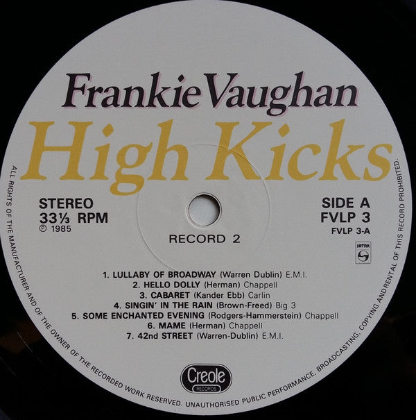 Frankie Vaughan : Love Hits & High Kicks (2xLP, Comp)