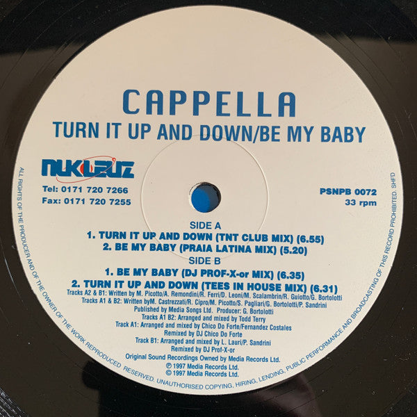 Cappella : Turn It Up And Down / Be My Baby (12")