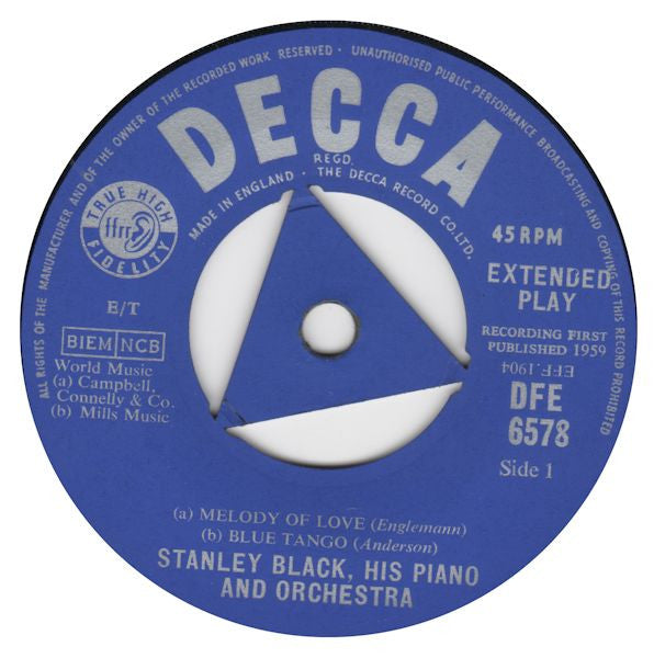 Stanley Black & His Orchestra : Stanley Black Plays The Big Instrumental Hits (7", EP)