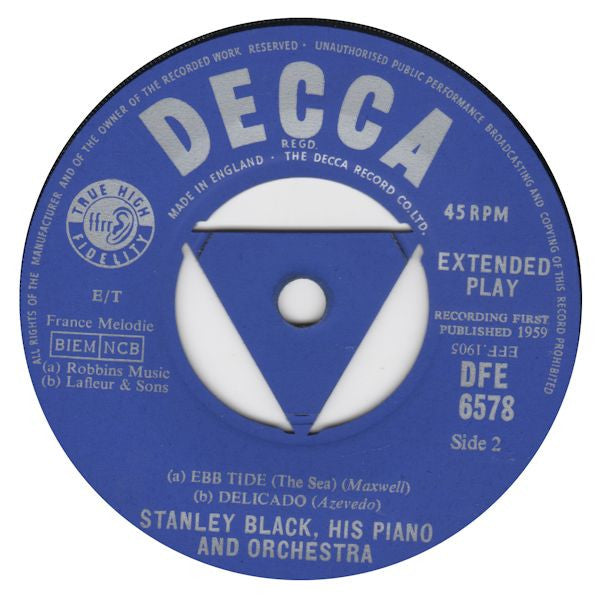 Stanley Black & His Orchestra : Stanley Black Plays The Big Instrumental Hits (7", EP)