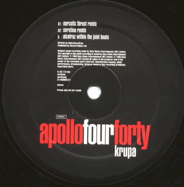 Apollo 440 : Krupa (2x12", Promo)