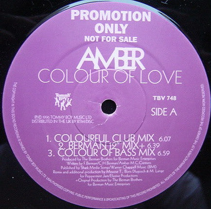 Amber : Colour Of Love (12", Promo)