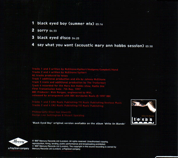 Texas : Black Eyed Boy (CD, Single)
