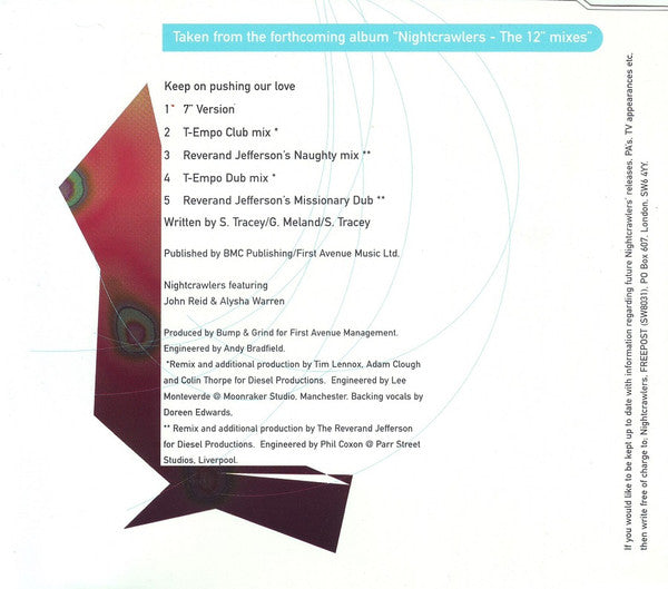 Nightcrawlers Featuring John Reid And Alisha Warren : Keep On Pushing Our Love (CD, Single, Dis)