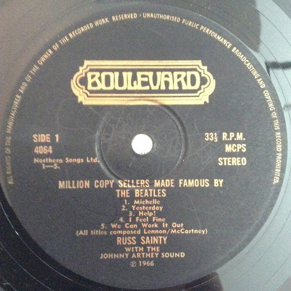 Russ Sainty With Johnny Arthey Orchestra : Million Copy Sellers Made Famous By The Beatles (LP, Album, RE)