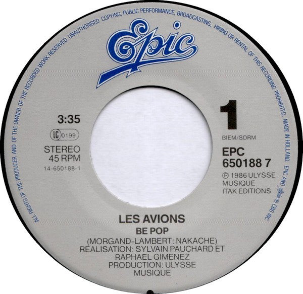 Les Avions : Be Pop (7", Single)