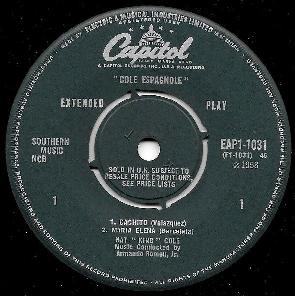 Nat King Cole : Cole Español (Part 1) (7", EP)
