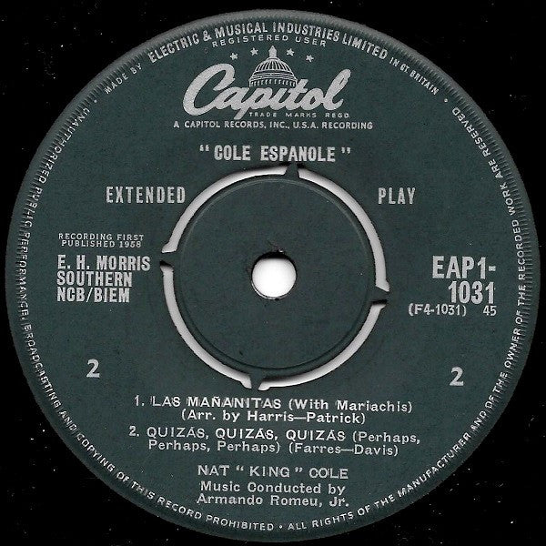Nat King Cole : Cole Español (Part 1) (7", EP)