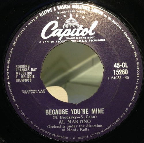 Al Martino : Make Me Believe / Because You're Mine (7", Single)