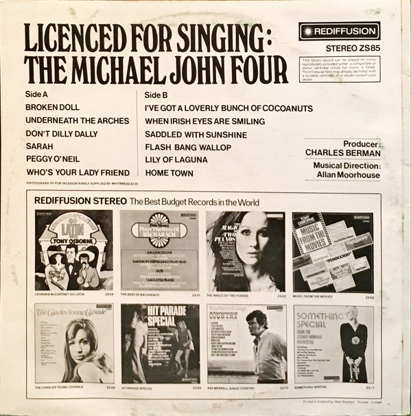 The Michael John Singers : Licenced For Singing (LP)
