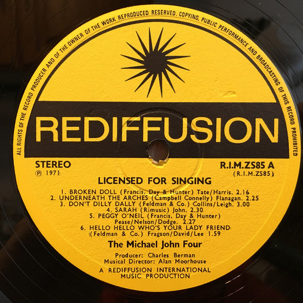 The Michael John Singers : Licenced For Singing (LP)