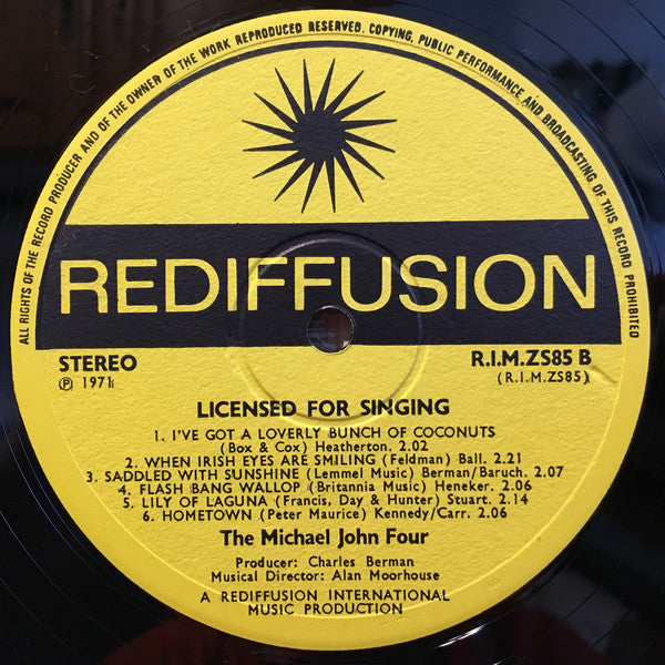 The Michael John Singers : Licenced For Singing (LP)