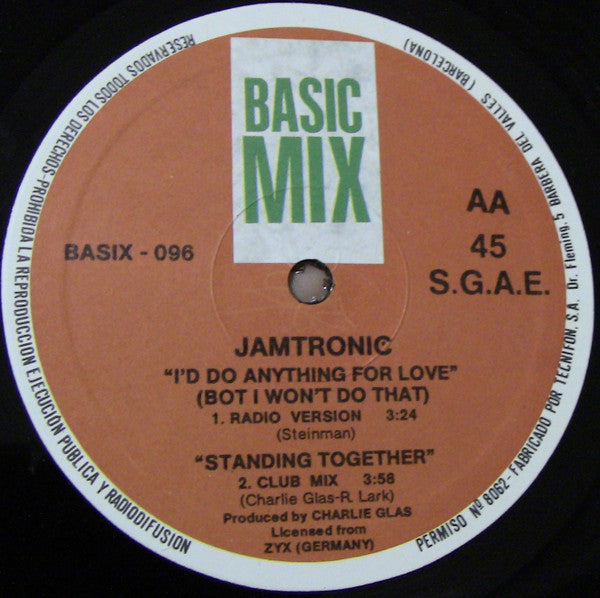 Jam Tronik : I'd Do Anything For Love (The Dance Version) (12")