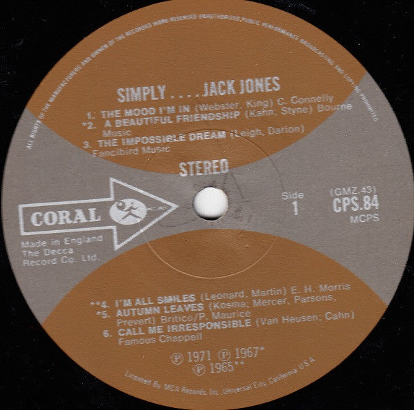Jack Jones : Simply .... Jack Jones (LP, Comp)