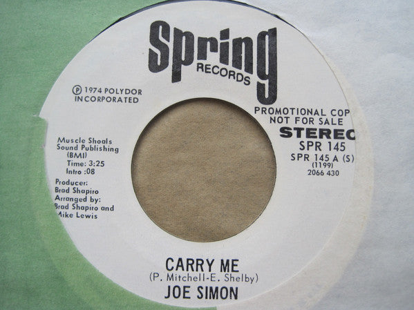 Joe Simon : Carry Me  (7", Promo)