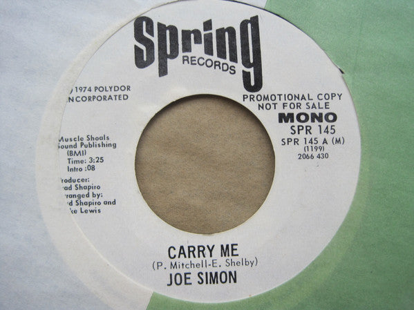Joe Simon : Carry Me  (7", Promo)