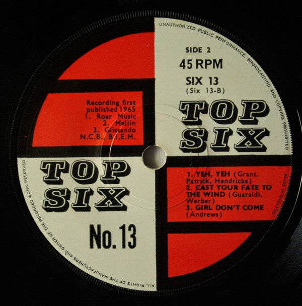 Unknown Artist : Top Six No. 13 (7", Single)