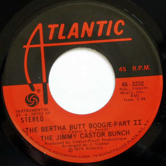 The Jimmy Castor Bunch : The Bertha Butt Boogie (7", Single, SP )
