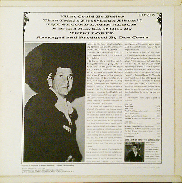 Trini Lopez : The Second Latin Album (LP, Album)