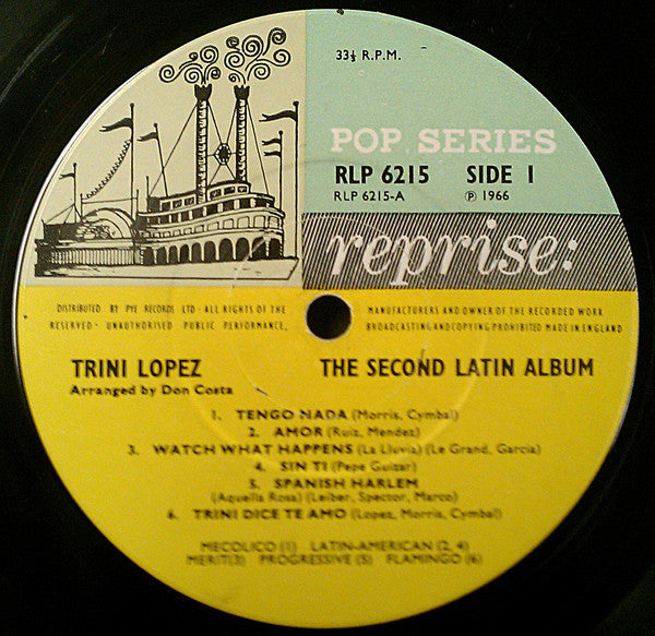 Trini Lopez : The Second Latin Album (LP, Album)