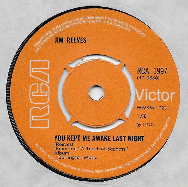 Jim Reeves : Angels Don't Lie (7", Pus)