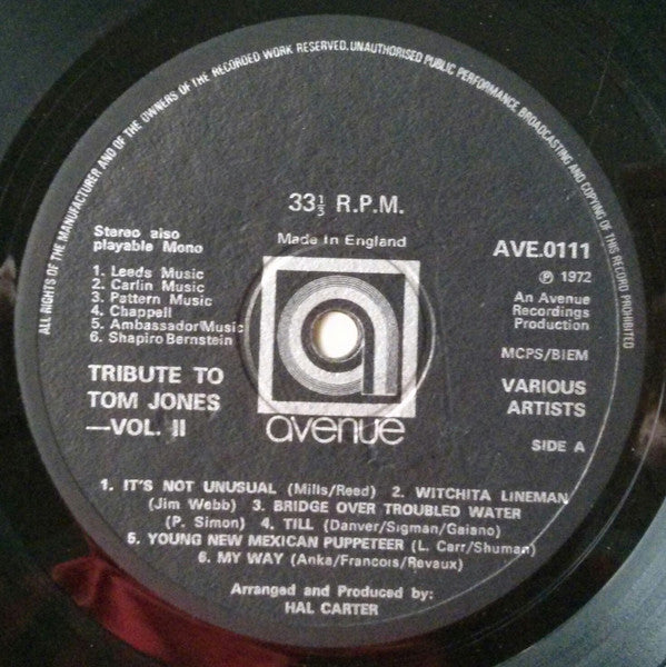 Alan Caddy Orchestra & Singers : The Tom Jones Story Vol. II (LP, Album)