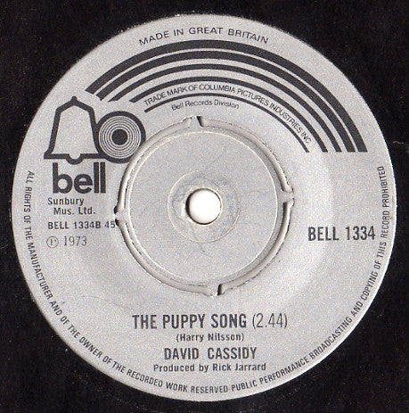David Cassidy : Daydreamer / The Puppy Song (7", Single)