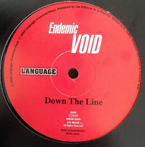 Endemic Void : Down The Line / Guardian Angel (12")