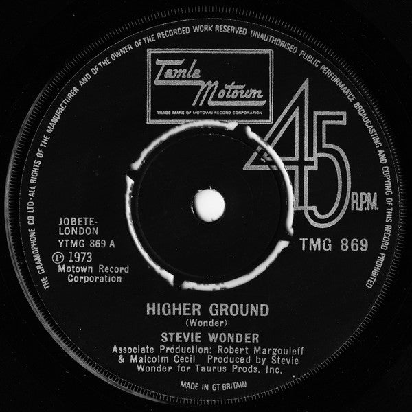 Stevie Wonder : Higher Ground (7", Single)