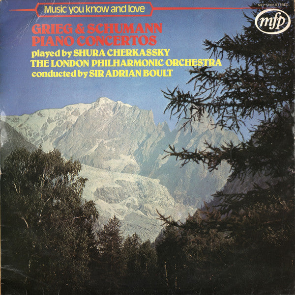 Grieg*, Schumann* - Shura Cherkassky, The London Philharmonic Orchestra* Conducted By Sir Adrian Boult : Piano Concertos (LP, RE)