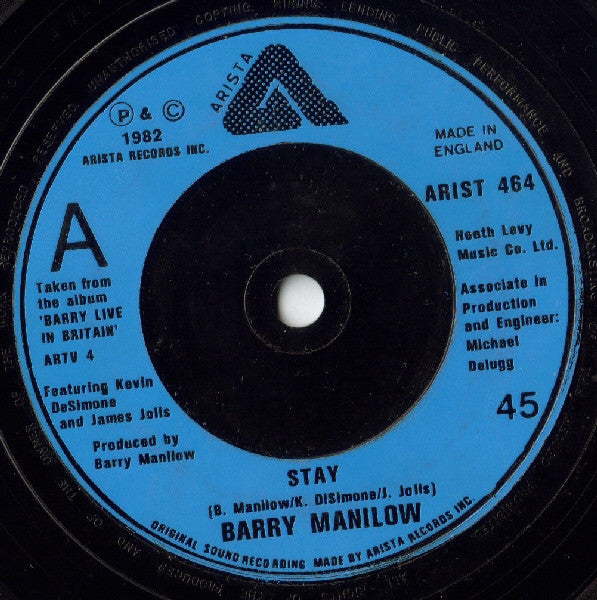 Barry Manilow : Stay (7", Single)
