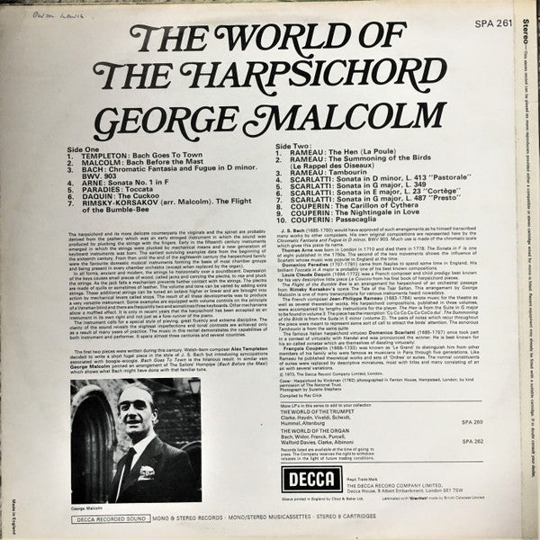 George Malcolm : The World Of The Harpsichord (LP, Comp)