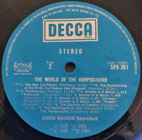George Malcolm : The World Of The Harpsichord (LP, Comp)
